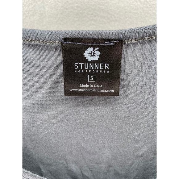 Stunner California T-Shirt Womens S Gray Pink Butterfly Long Sleeve Cosmic Force - Picture 6 of 8